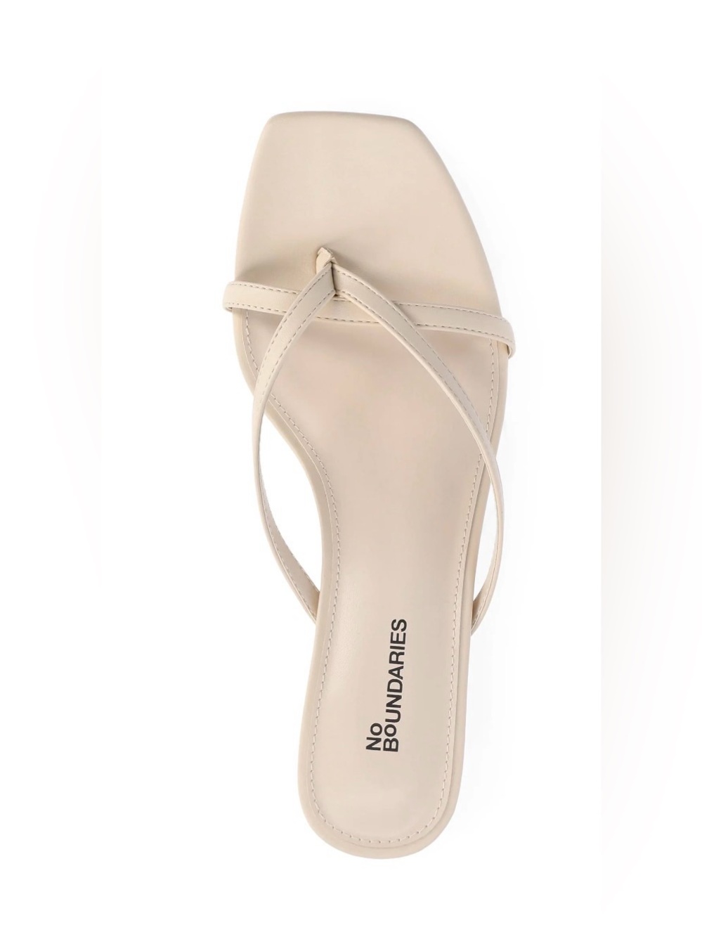 No Boundaries Kitten Heel Sandals Women’s Size 10 Bone White Slip On NIB - Picture 9 of 10
